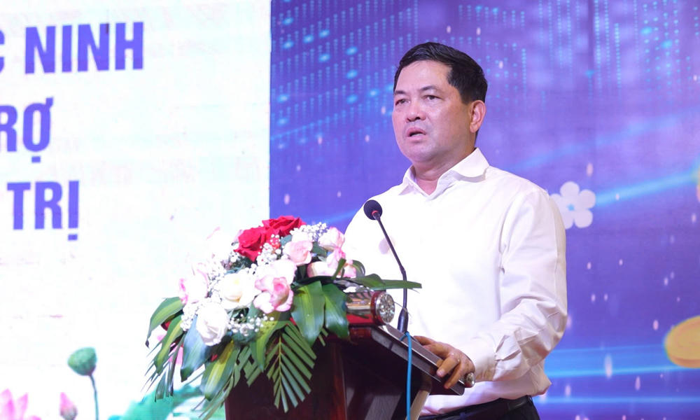 Ủy viên Trung ương Đảng, Bí thư Tỉnh ủy Bắc Ninh Nguyễn Hồng Thái phát biểu tại chương trình.