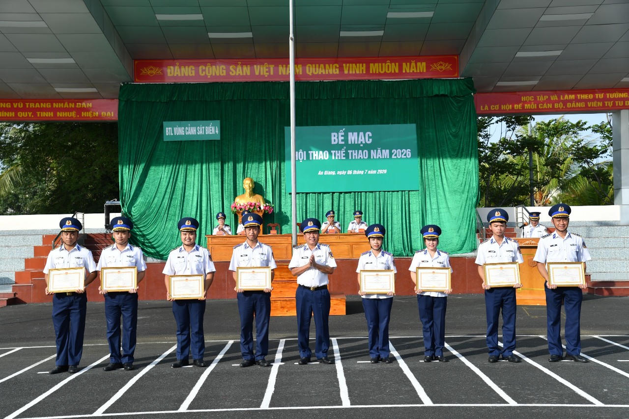 BTL Vùng Cảnh sát biển 4 tổ chức Hội thao thể thao năm 2026.
