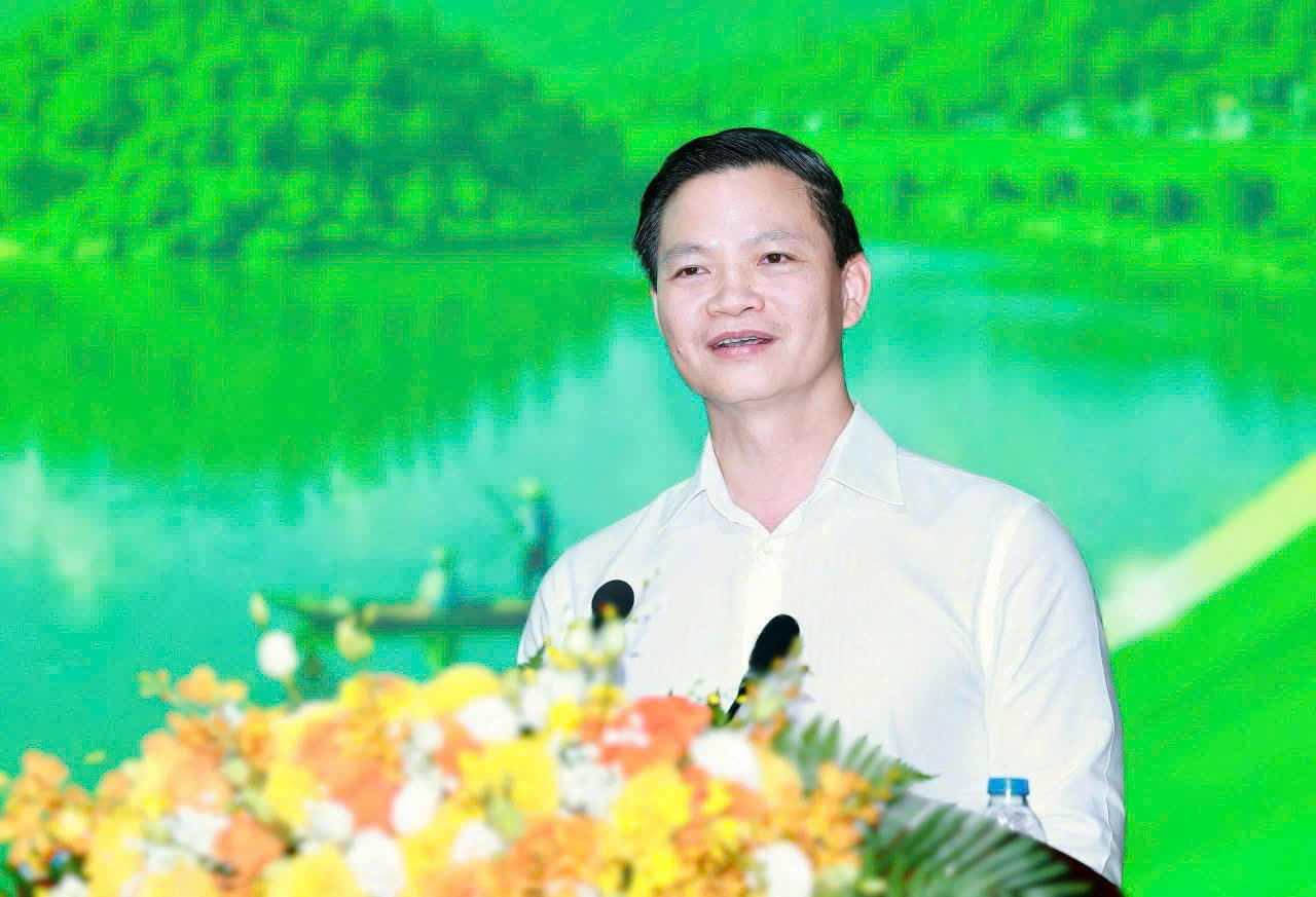 Đ/c Vương Quốc Tuấn – Phó Bí thư Tỉnh ủy, Chủ tịch Ủy ban nhân dân tỉnh Thái Nguyên phát biểu tại sự kiện.