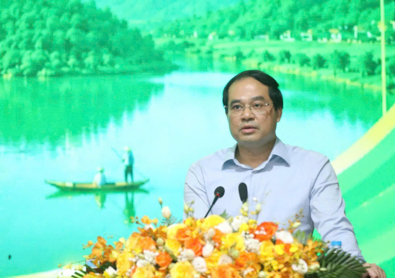 Đ/c Trịnh Xuân Trường - Ủy viên BCH TW Đảng, Bí thư Tỉnh ủy Thái Nguyên phát biểu chỉ đạo tại chương trình.