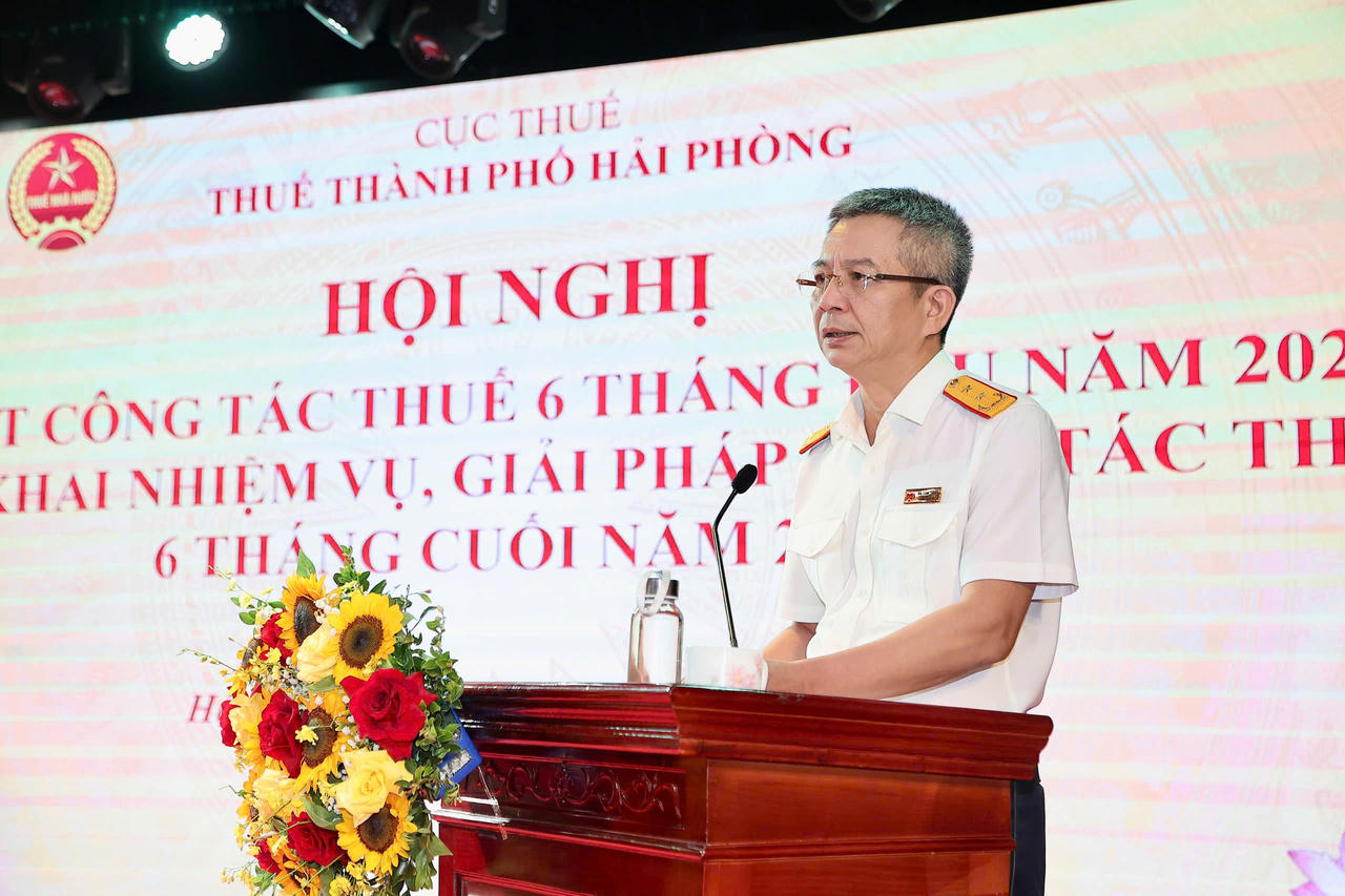 Cục trưởng Cục Thuế Mai Xuân Thành phát biểu tại hội nghị.