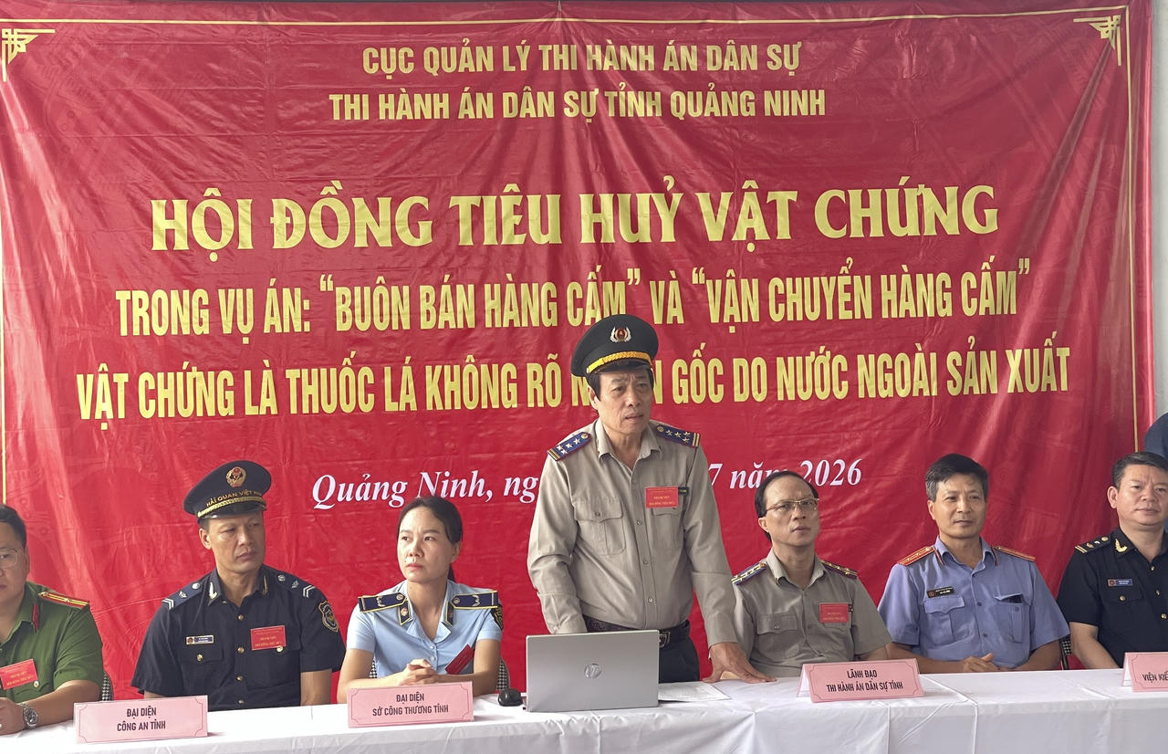 Quảng Ninh: Tiêu hủy gần 154 nghìn bao thuốc lá điếu là tang vật vụ án