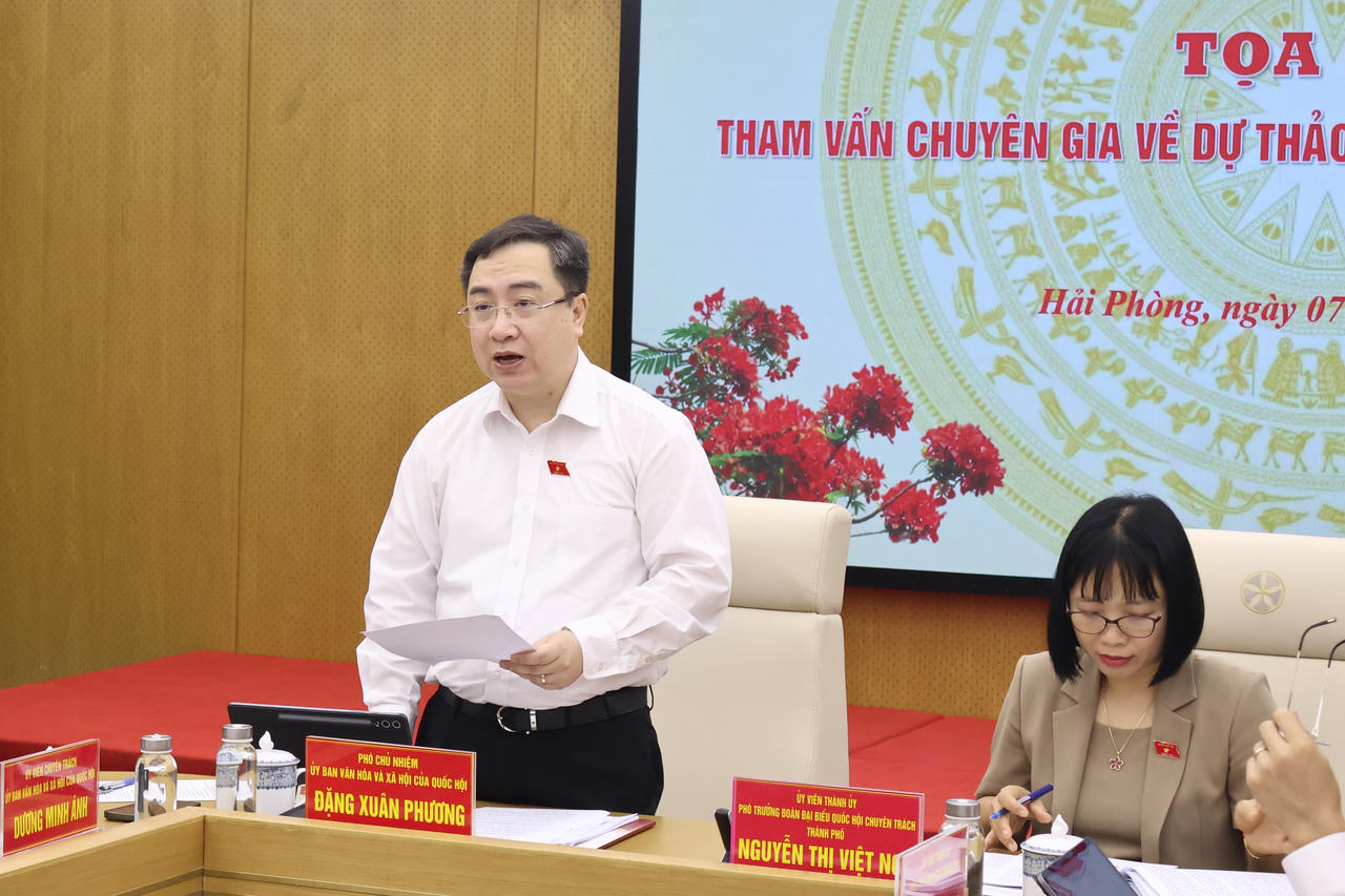 Phó Chủ nhiệm Ủy ban Văn hóa, Xã hội Đặng Xuân Phương phát biểu tại tọa đàm.