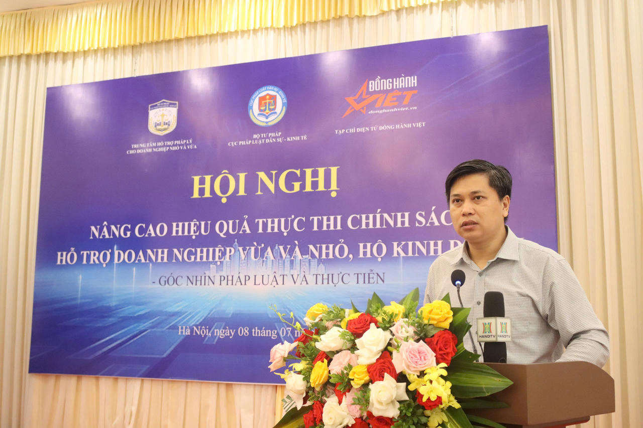 TS. Trần Minh Sơn Giám đốc Trung tâm Hỗ trợ pháp lý cho doanh nghiệp nhỏ và vừa phát biểu