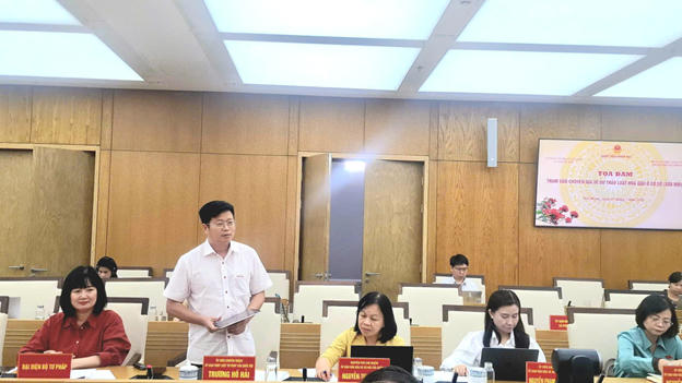 PGS. TS. Trương Hồ Hải, Uỷ viên chuyên trách Uỷ ban Tư pháp và Pháp luật của Quốc hội phát biểu tại Toạ đàm