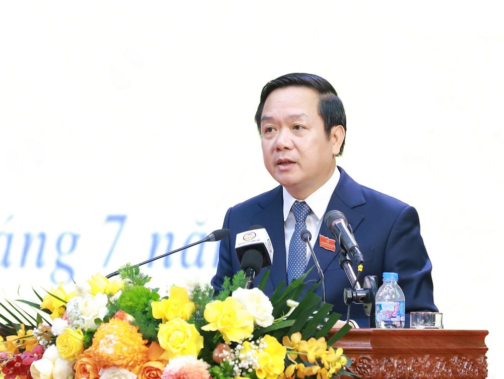 Bí thư Tỉnh ủy Hưng Yên Phạm Quang Ngọc phát biểu chỉ đạo kỳ họp.