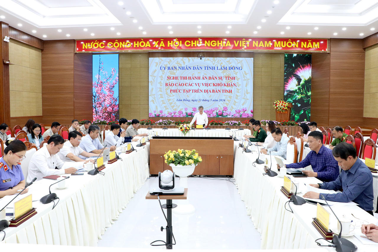 Ông&nbsp;Nguyễn Minh - Phó Chủ tịch UBND tỉnh, Trưởng Ban Chỉ đạo THADS tỉnh Lâm Đồng chủ trì cuộc họp với THADS Lâm Đồng và các cơ quan liên quan vào tháng 5/2026. Tại cuộc họp, THADS tỉnh Lâm Đồng đã báo cáo&nbsp;vụ việc liên quan đến tài sản tại số 357 Phan Đình Phùng, phường Xuân Hương - Đà Lạt. (Ảnh:&nbsp;lamdong.gov.vn).
