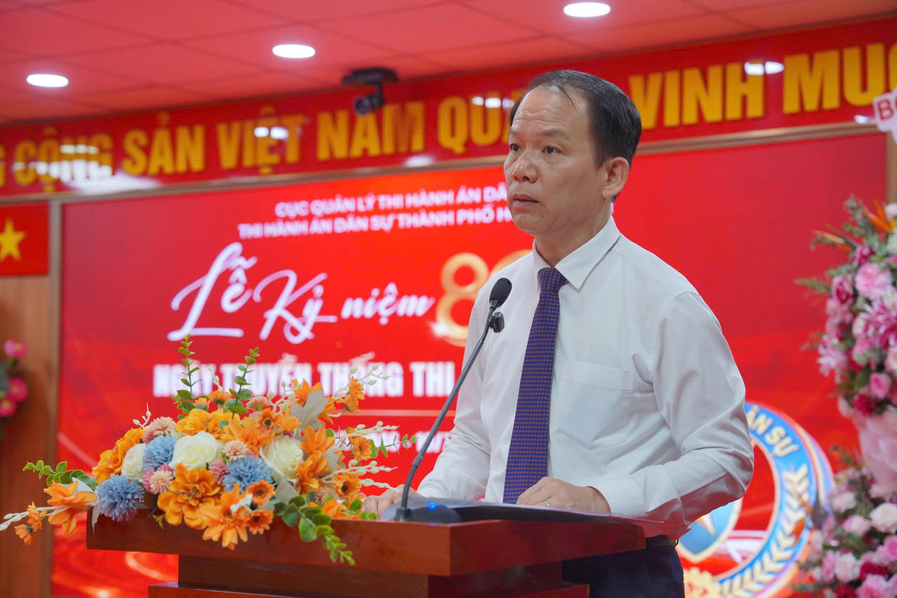 Bộ trưởng Bộ Tư pháp Hoàng Thanh Tùng phát biểu chỉ đạo. Ảnh: Cẩm Tú