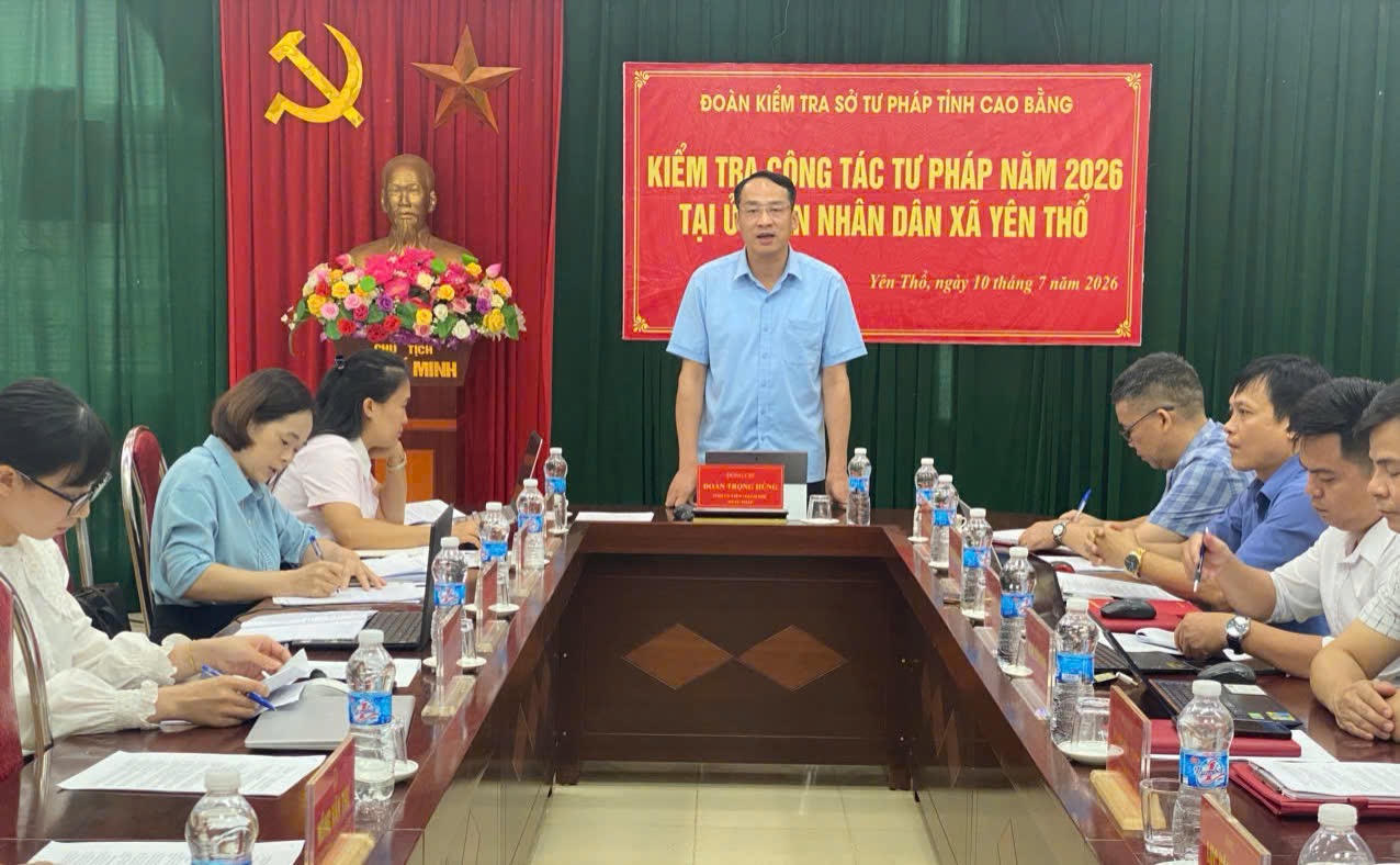Sở Tư pháp Cao Bằng tăng cường kiểm tra, hướng dẫn công tác tư pháp trên địa bàn
