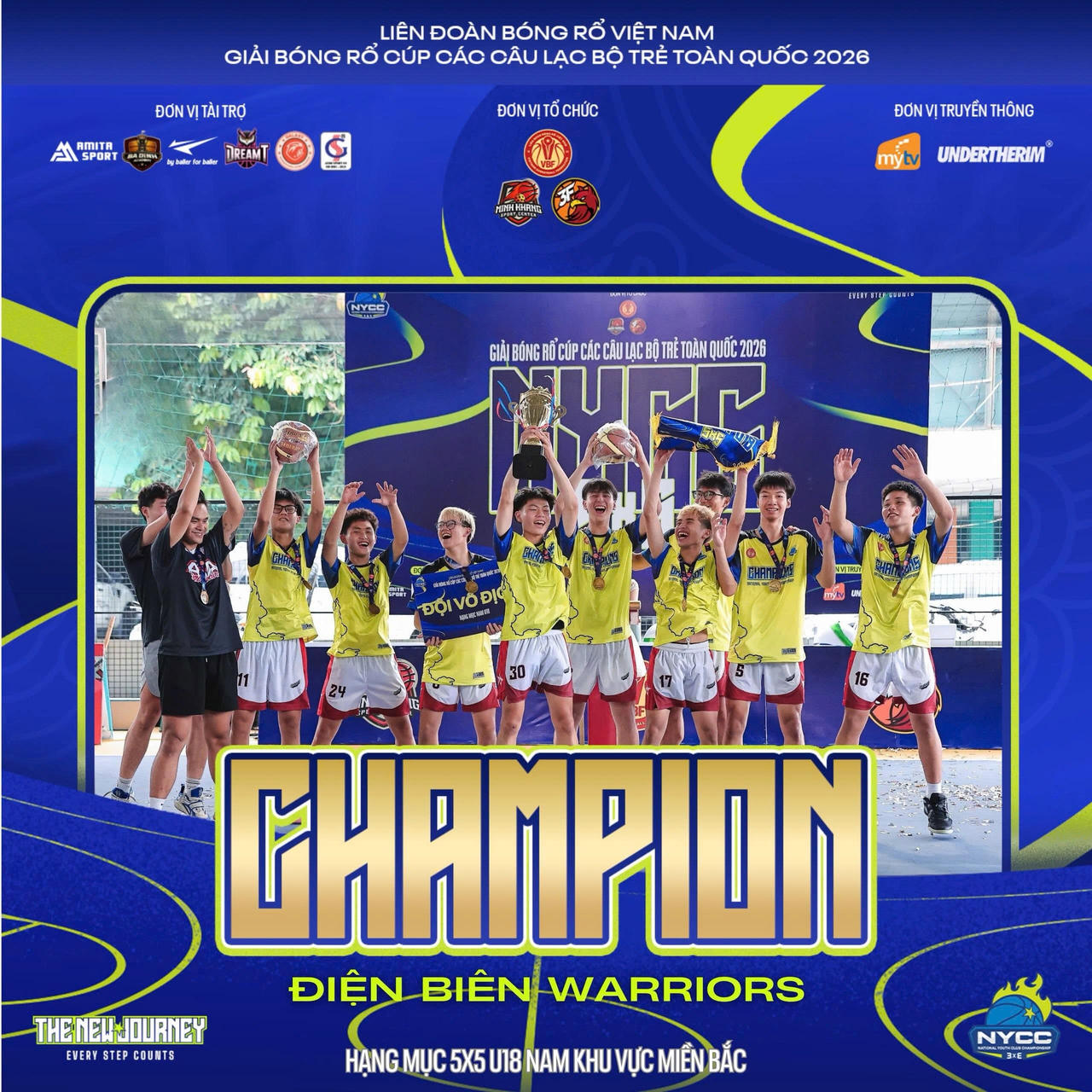 Giải bóng rổ NYCC 2026 khu vực miền Bắc: Điện Biên Warriors, Court Vision giành chiến thắng 