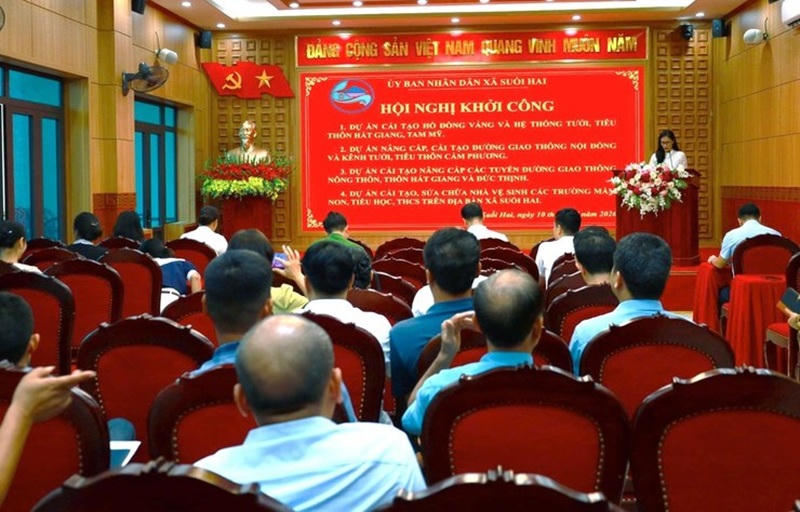 Xã Suối Hai (Hà Nội): Khởi công 4 dự án hạ tầng trọng điểm, tạo động lực phát triển kinh tế - xã hội bền vững