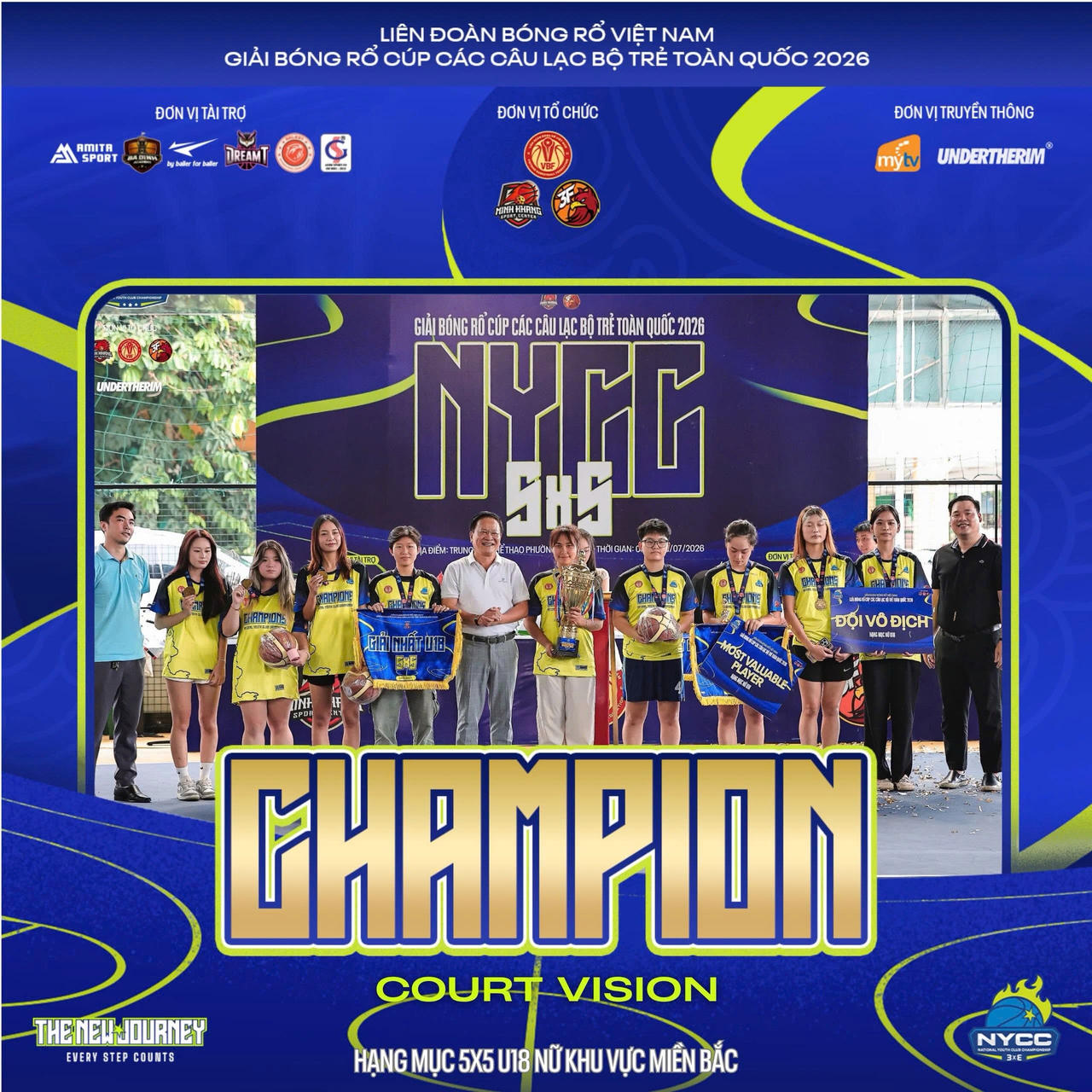 Giải bóng rổ NYCC 2026 khu vực miền Bắc: Điện Biên Warriors, Court Vision giành chiến thắng