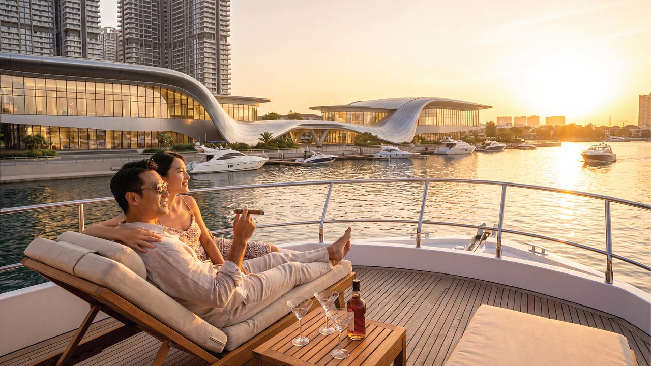 Bến du thuyền mở ra một trục kết nối mới đồng thời hiện thực hóa định hướng phát triển đô thị ven sông Hồng của Thủ đô (Hình ảnh minh họa)