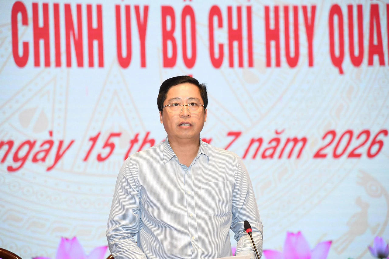 Bí thư Tỉnh ủy Lào Cai Dương Quốc Huy phát biểu tại hội nghị Ảnh: Báo Lào Cai)