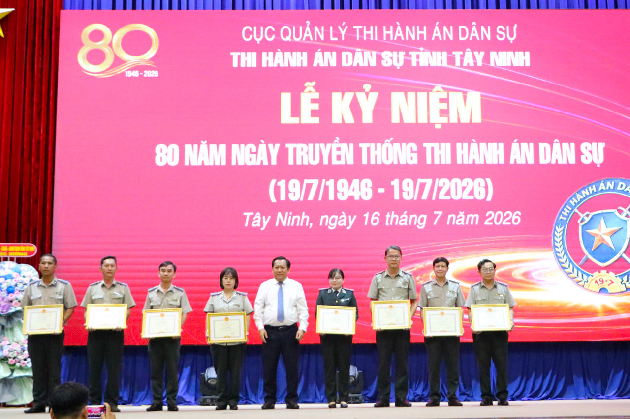 Thi hành án dân sự Tây Ninh kỷ niệm 80 năm truyền thống, quyết tâm nâng cao hiệu quả thi hành án trong giai đoạn mới