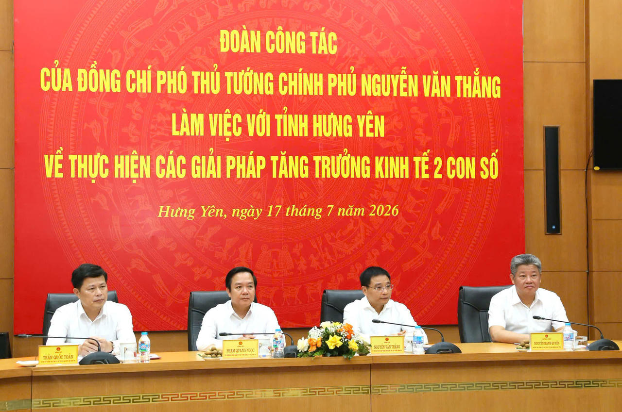 Phó Thủ tướng Nguyễn Văn Thắng: Hưng Yên thuộc nhóm địa phương tăng trưởng dẫn đầu cả nước
