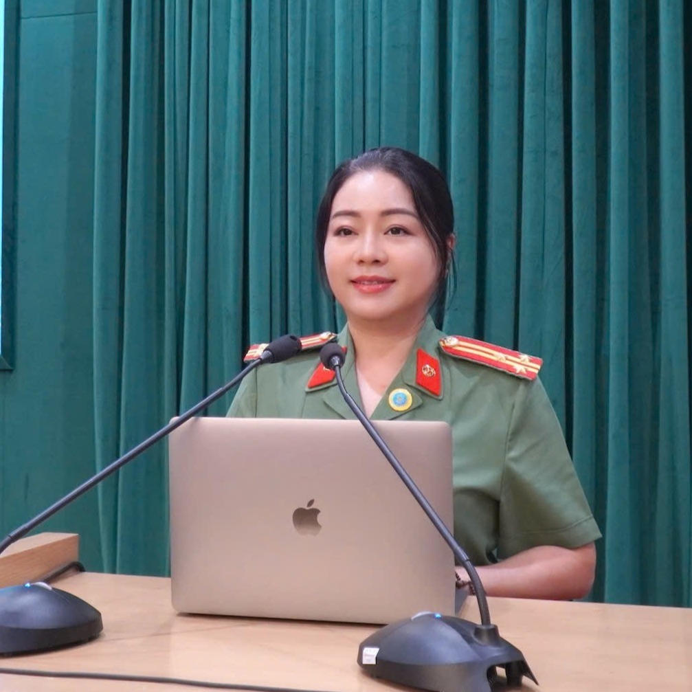 Thượng tác Đào Thị Thu Huyền phát biểu tại sự kiện.