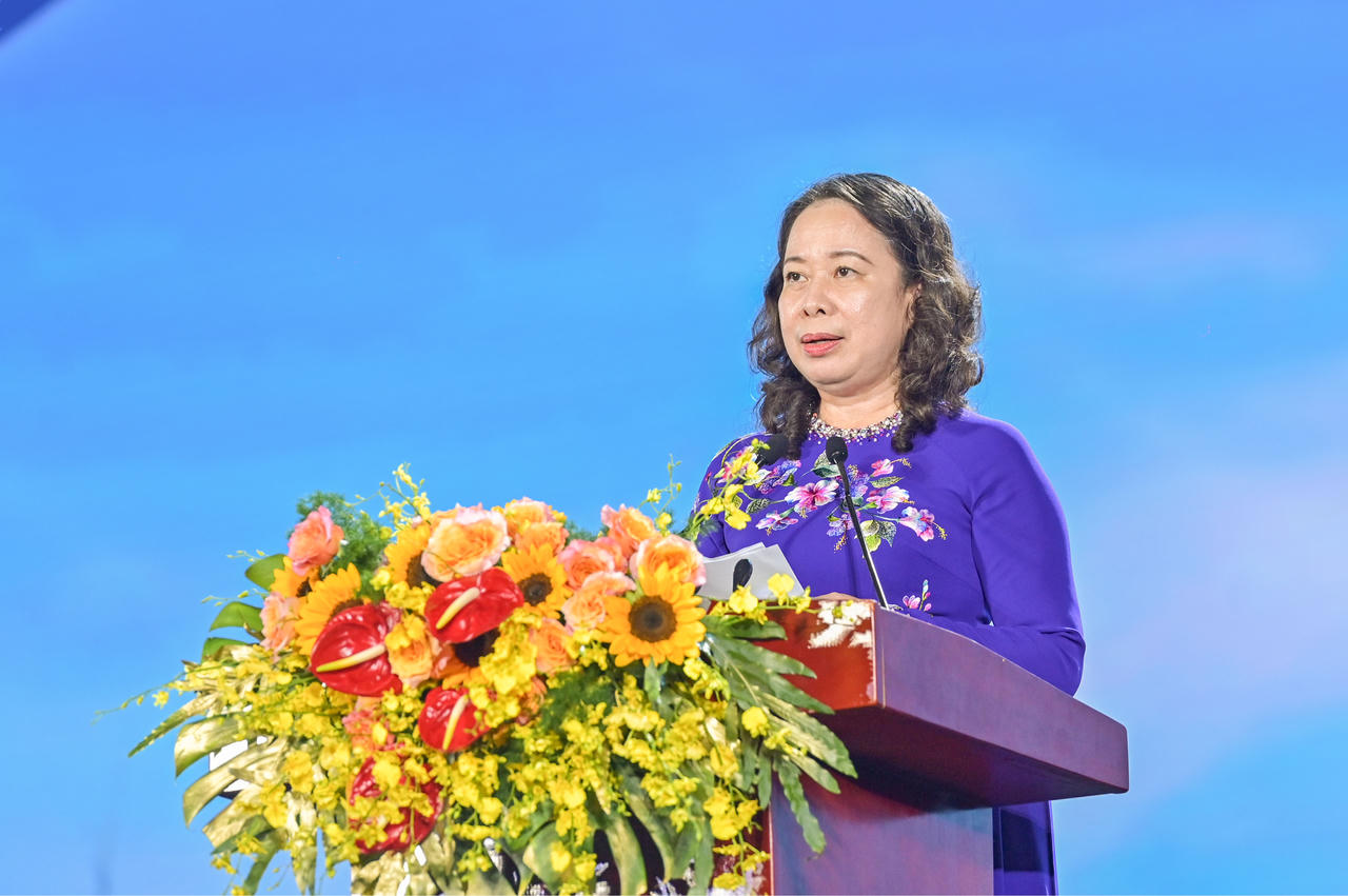 Bí thư Trung ương Đảng, Phó Chủ tịch nước Võ Thị Ánh Xuân phát biểu tại lễ khai mạc. Ảnh: BTC