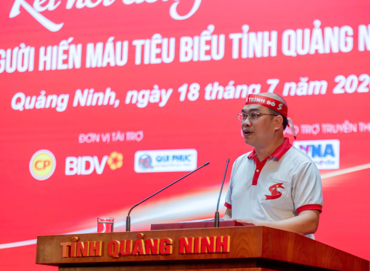 Ông Nguyễn Văn Nhữ - Chánh Văn phòng Trung tâm Máu quốc gia, phát biểu tại chương trình.(Ảnh PV)
