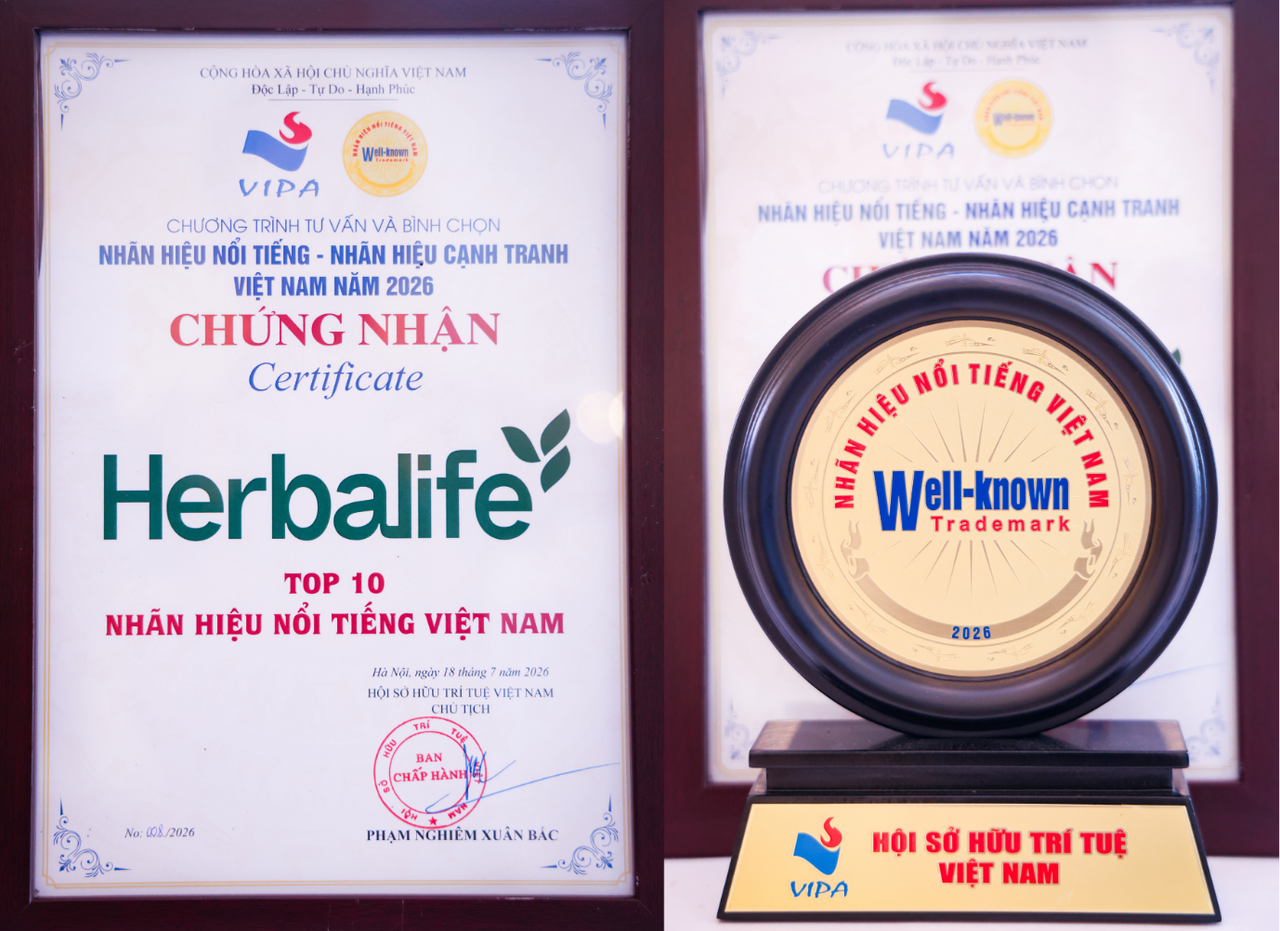 Herbalife Việt Nam ghi dấu ấn trong Top 10 Nhãn hiệu nổi tiếng Việt Nam 2026