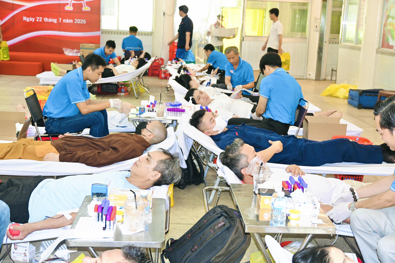 Chương trình hiến máu nhân đạo lần thứ 6 thu hút đông đảo cán bộ công nhân viên Vedan Việt Nam tham gia.