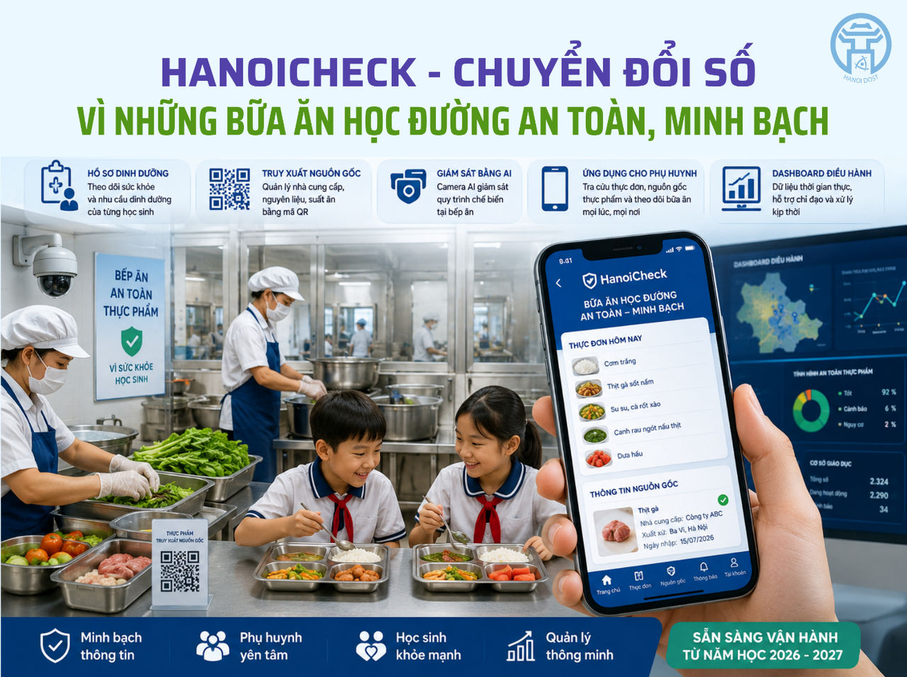 Hà Nội sắp triển khai nền tảng số theo dõi bữa ăn bán trú của học sinh