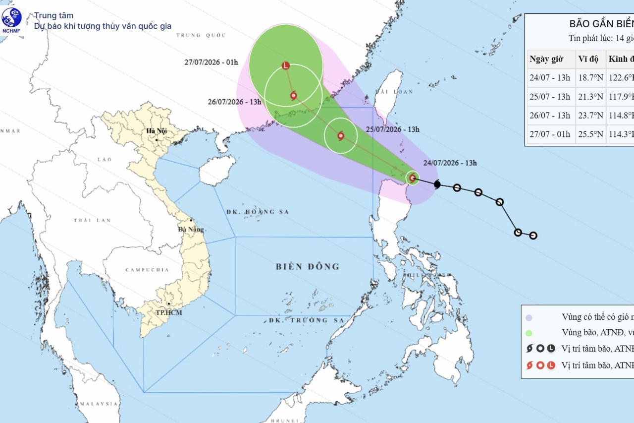 Sáng sớm mai, bão NOUL sẽ di chuyển vào Biển Đông