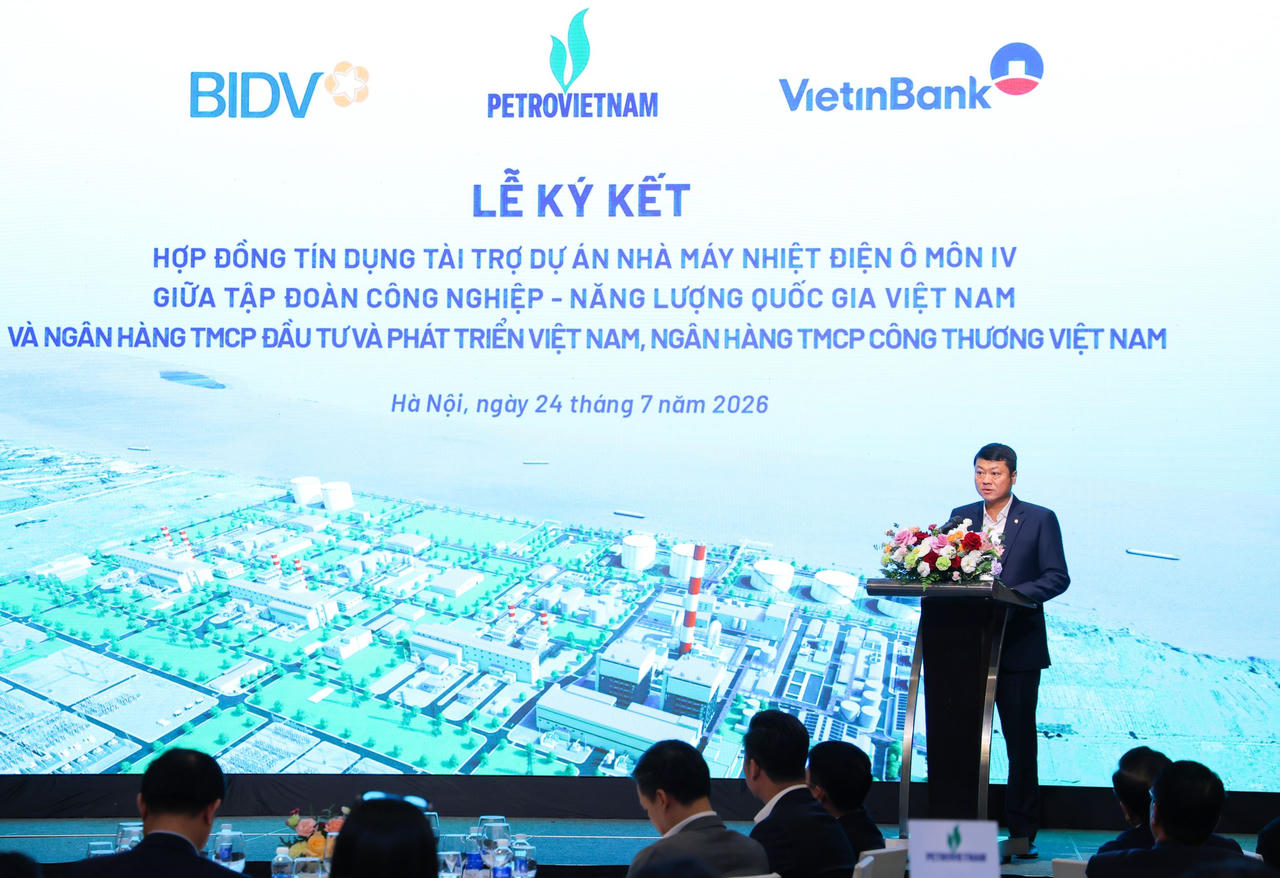 H:\DESKTOP\20260720 Đề nghị phối hợp công tác chuẩn bị cho Lễ ký kết HĐTD Ô Môn IV\Ban KHDNL gui lai\Chủ tịch HĐQT BIDV Lê Ngọc Lâm phát biểu tại lễ ký.JPG