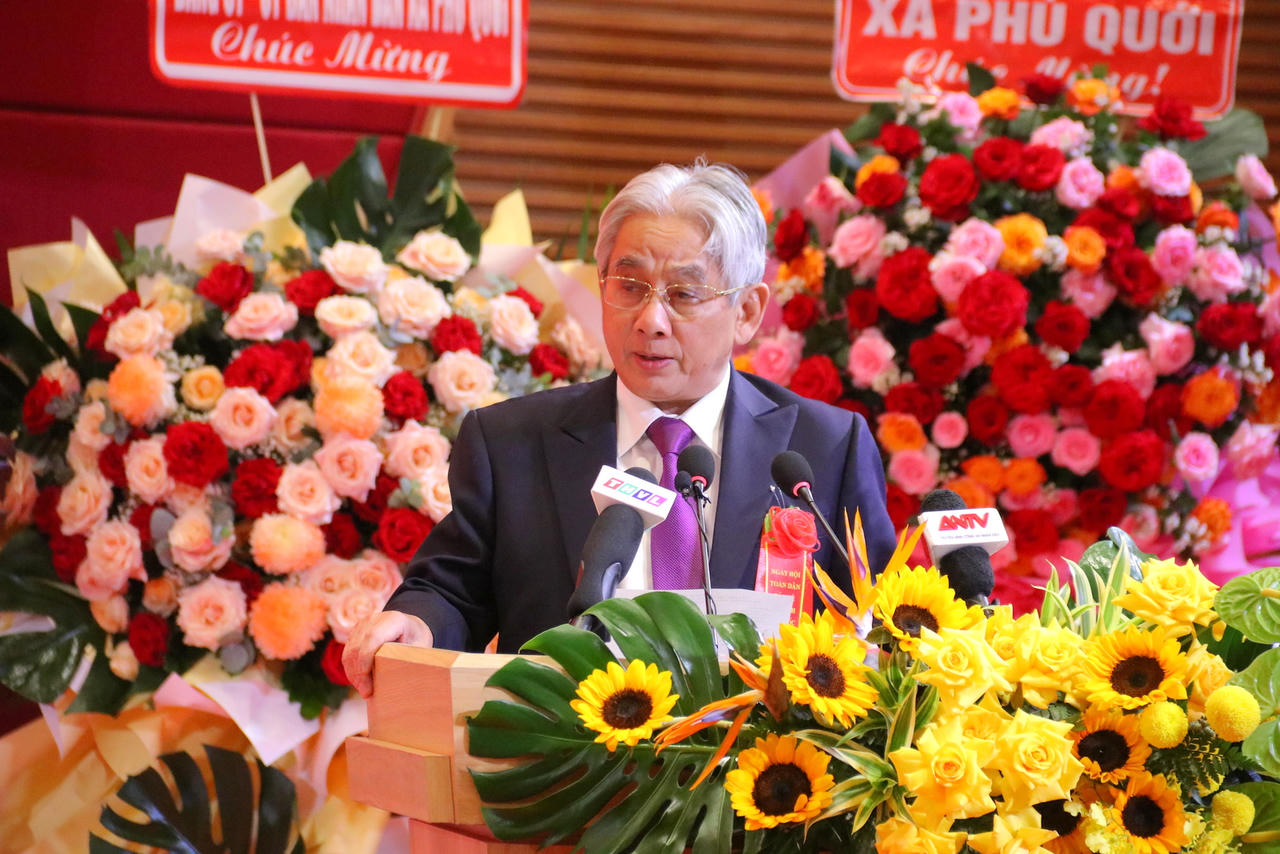 PGS.TS Lương Minh Cừ - Hiệu trưởng Trường Đại học Cửu Long phát biểu tại Ngày hội (Ảnh: Đình Thương)