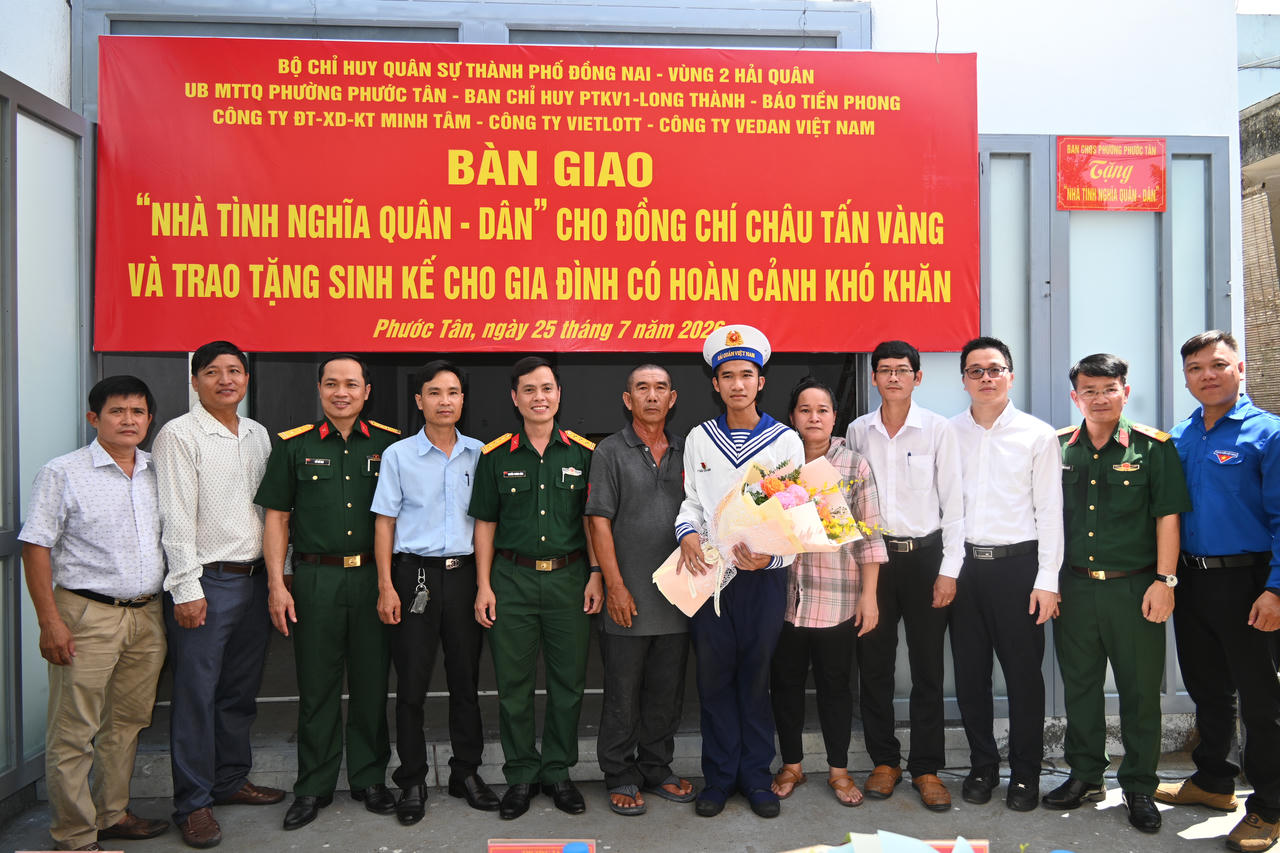 Vedan đồng hành xây dựng “Nhà tình nghĩa quân - dân” cho gia đình chiến sĩ Hải quân