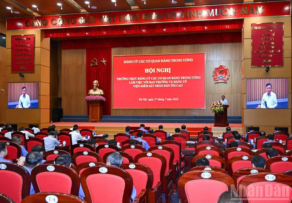 Thường trực Ban Bí thư Trần Cẩm Tú, Bí thư Đảng ủy các cơ quan Đảng Trung ương phát biểu kết luận hội nghị. Ảnh: nhandan.vn