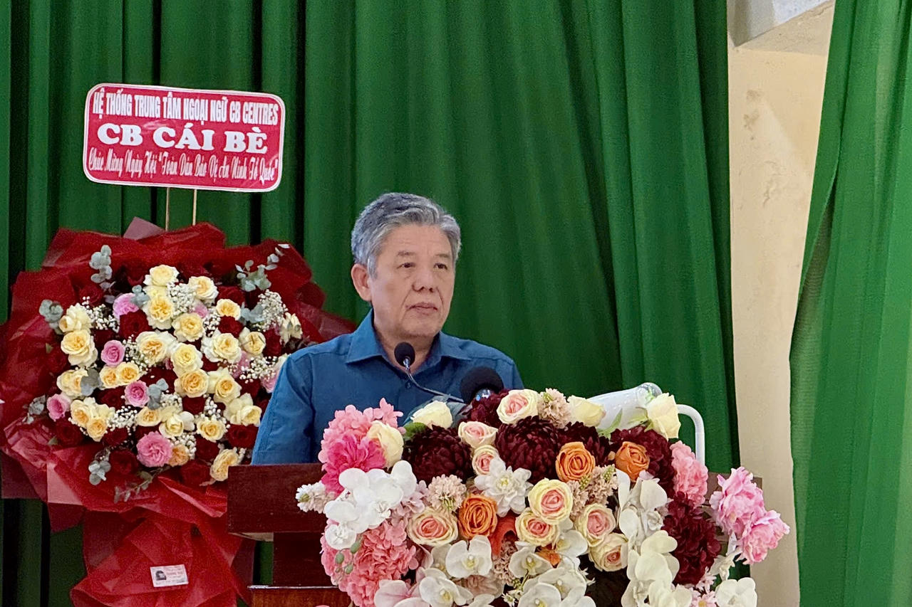Ông Ngô Chí Cường - Ủy viên Ban Chấp hành Trung ương Đảng, Bí thư Tỉnh ủy, Chủ tịch HĐND tỉnh Đồng Tháp phát biểu tại Ngày hội. Ảnh: Thiện Lê