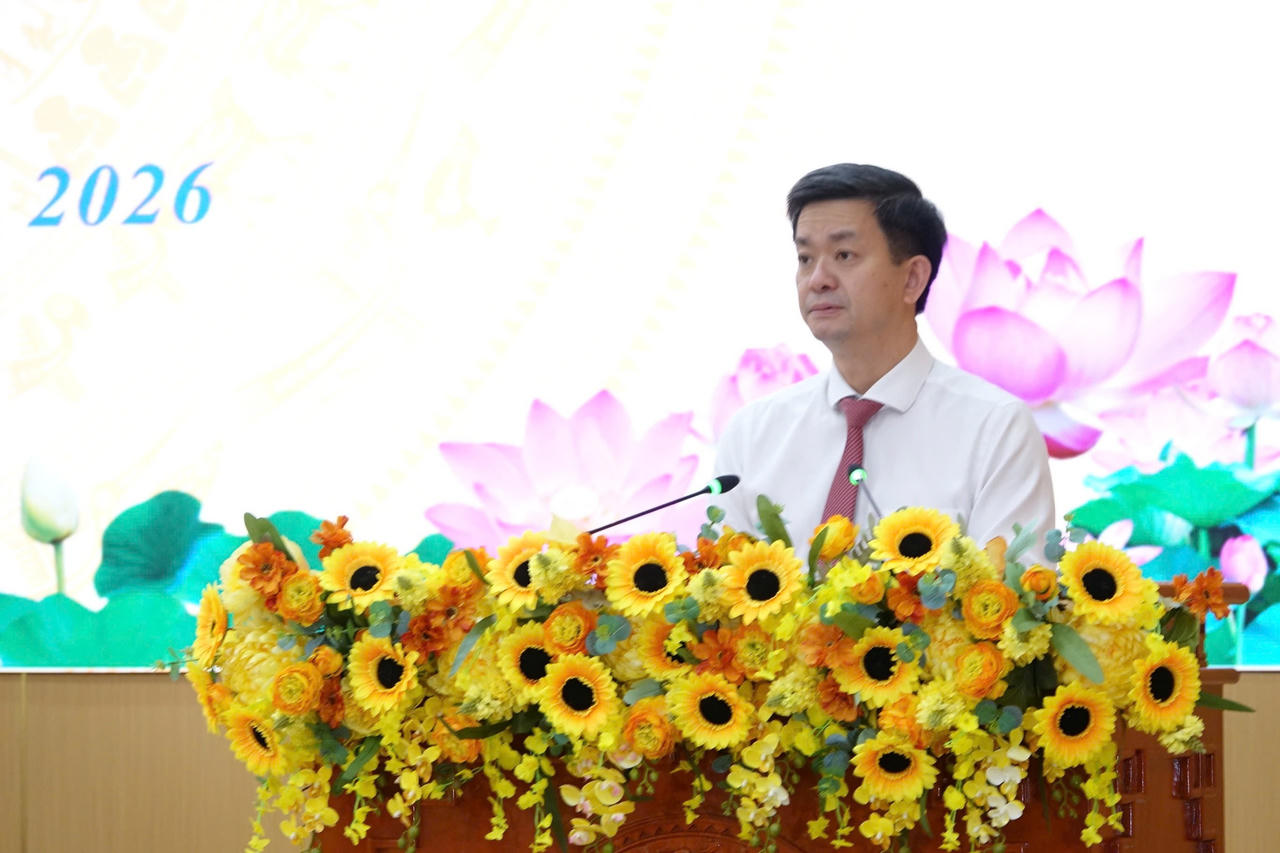 Ông Lê Quang Tùng, Ủy viên Ban Chấp hành Trung ương Đảng, Bí thư Tỉnh ủy An Giang phát biểu chỉ đạo