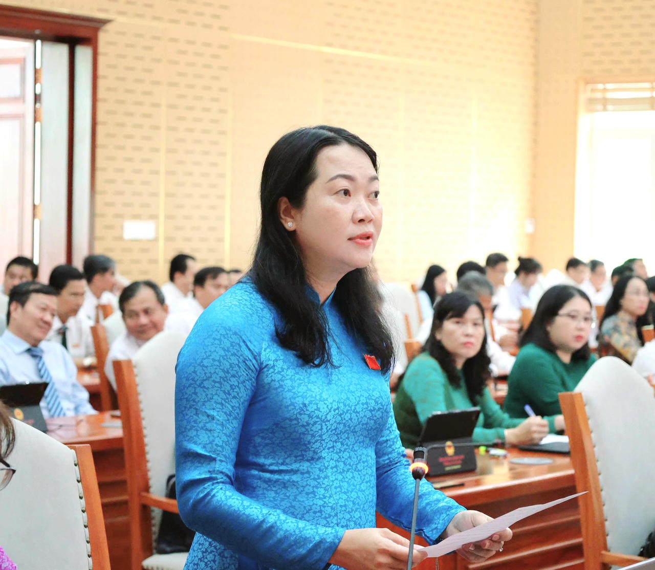Đại biểu Nguyễn Thị Ngọc Bích, Tổ đại biểu số 27 HĐND tỉnh chất vấn 