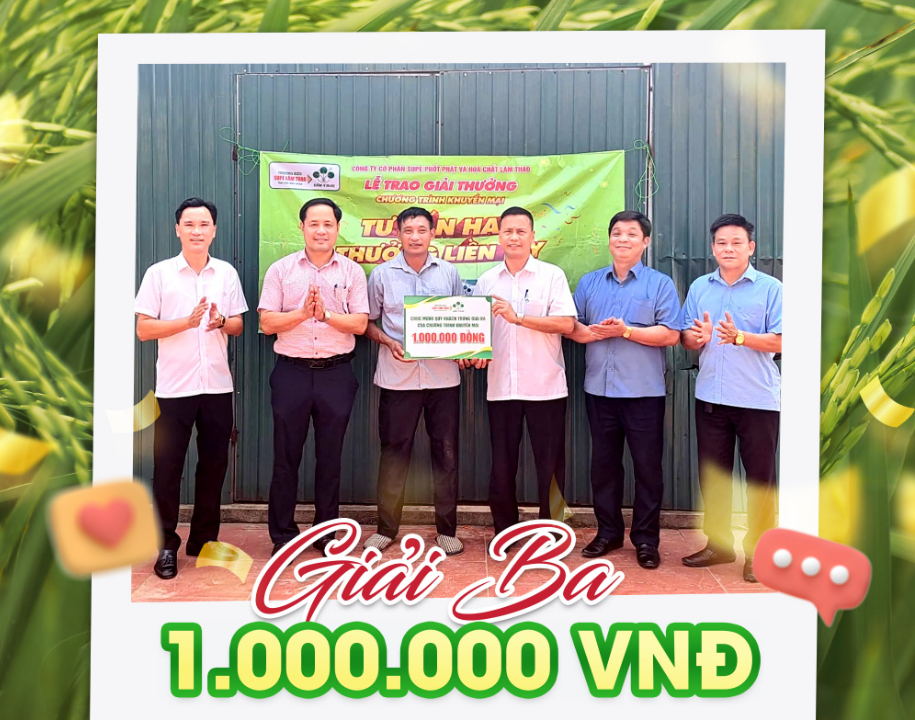 Những đợt trao thưởng liên tiếp tại nhiều địa phương đã góp phần lan tỏa niềm vui đến với bà con nông dân, đồng thời thể hiện sự quan tâm và đồng hành của Supe Lâm Thao đối với người tiêu dùng. Ảnh: Supe Lâm Thao