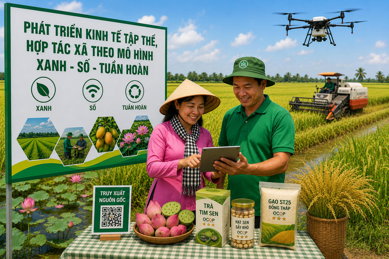 Đồng Tháp định hướng phát triển hợp tác xã theo mô hình xanh - số - tuần hoàn