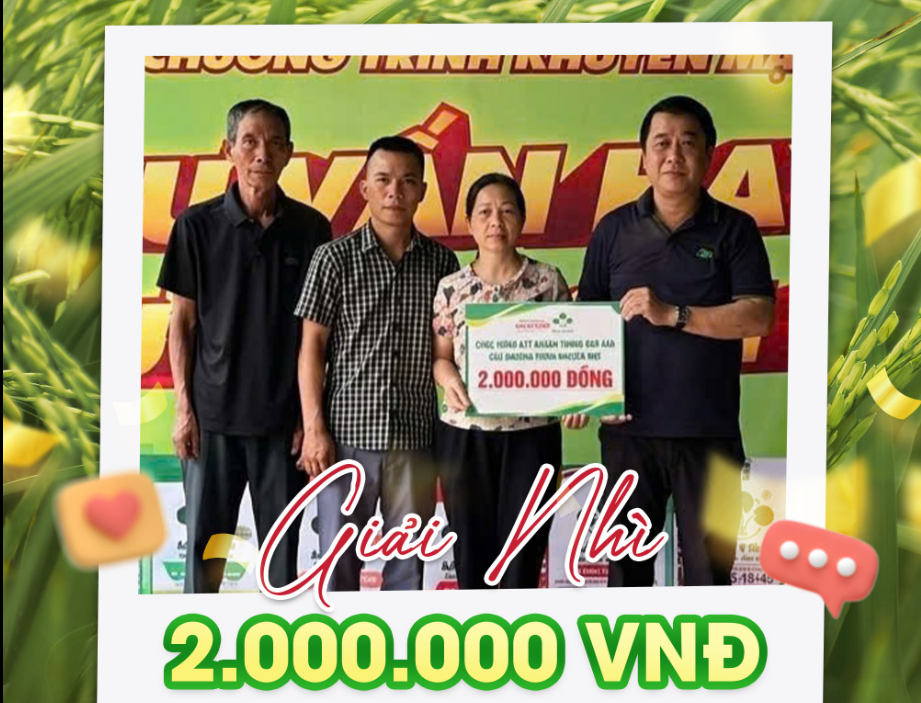 Giải Nhì trị giá 2 triệu đồng đã được trao cho chị Lương Thị Thanh Nguyện, trú tại xã Chợ Mới, tỉnh Thái Nguyên. Ảnh: Supe Lâm Thao