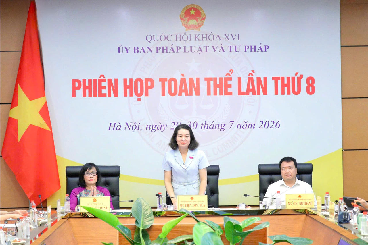 Phó Chủ nhiệm Ủy ban Pháp luật và Tư pháp Mai Thị Phương Hoa phát biểu