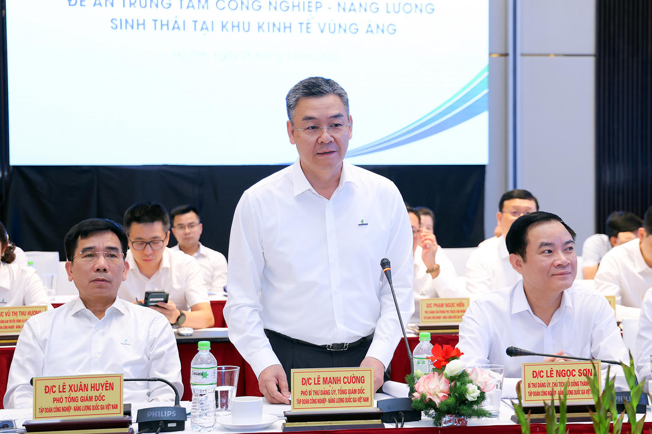 Tổng Giám đốc Petrovietnam Lê Mạnh Cường phát biểu tại buổi làm việc.
