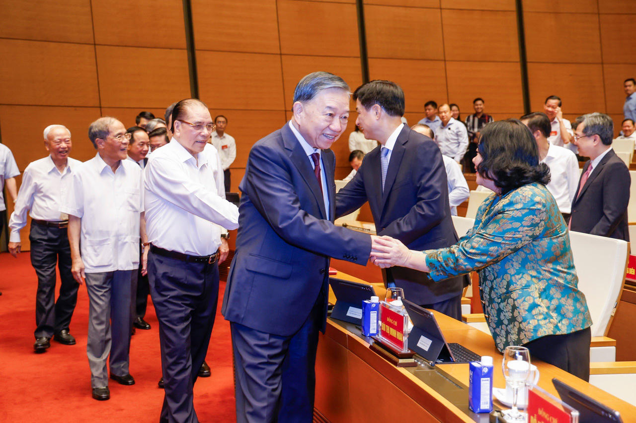 Tổng Bí thư, Chủ tịch nước Tô Lâm và các đại biểu đến dự Hội nghị. Ảnh: PV