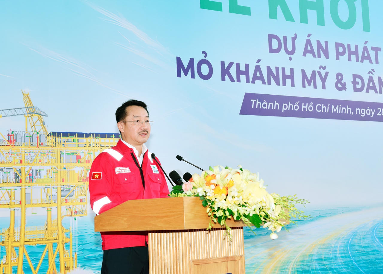 Tổng Giám đốc PVEP Nguyễn Thiện Bảo phát biểu tại lễ khai mạc.