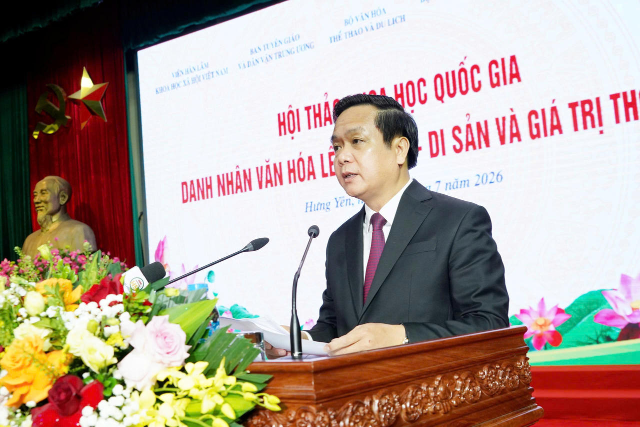 Ông Phạm Quang Ngọc - Bí thư Tỉnh uỷ Hưng Yên phát biểu tại Hội thảo (Ảnh: Vũ Hùng)