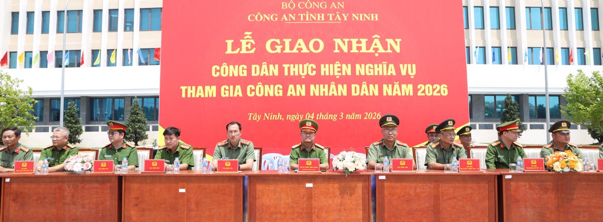 Năm 2026, Công an tỉnh Tây Ninh được giao tuyển chọn 792 công dân nam thực hiện nghĩa vụ tham gia CAND (ảnh: Công an Tây Ninh)