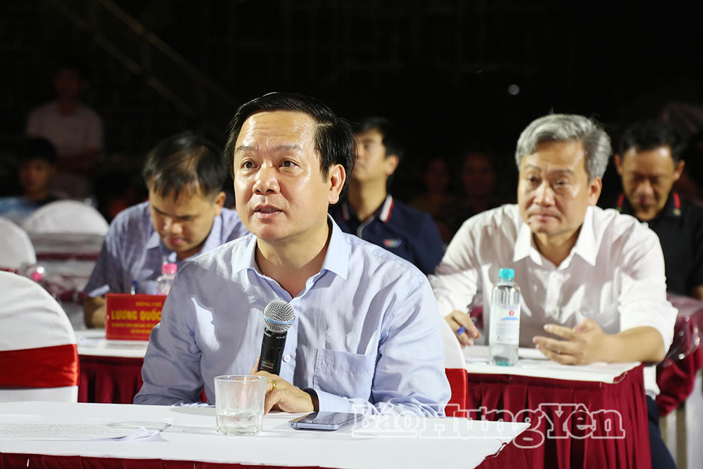 Ông Phạm Quang Ngọc,  Bí thư Tỉnh ủy phát biểu chỉ đạo tại chương trình tổng duyệt. (Ảnh: Báo Hưng Yên)
