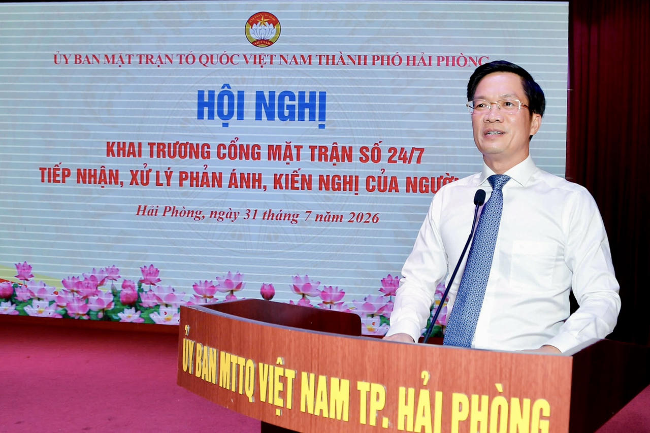 Ông Phạm Văn Lập -  Phó Bí thư Thành ủy, Chủ tịch Ủy ban MTTQ Việt Nam Thành phố phát biểu tại Hội nghị (ảnh - CTT)