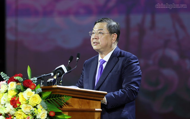 Phó Thủ tướng Thường trực Phạm Gia Túc phát biểu tại Lễ kỷ niệm. (Ảnh: VGP/Phương Nguyên)