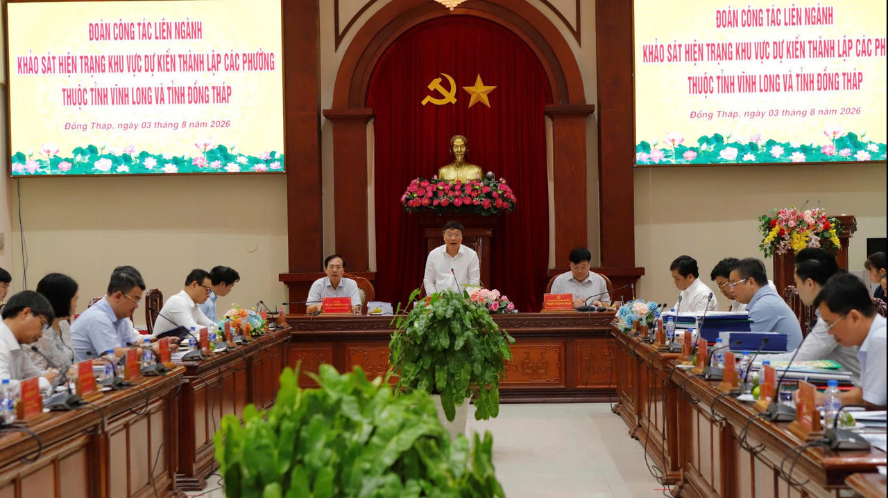 Khảo sát hiện trạng dự kiến thành lập các phường thuộc 2 tỉnh Vĩnh Long và Đồng Tháp