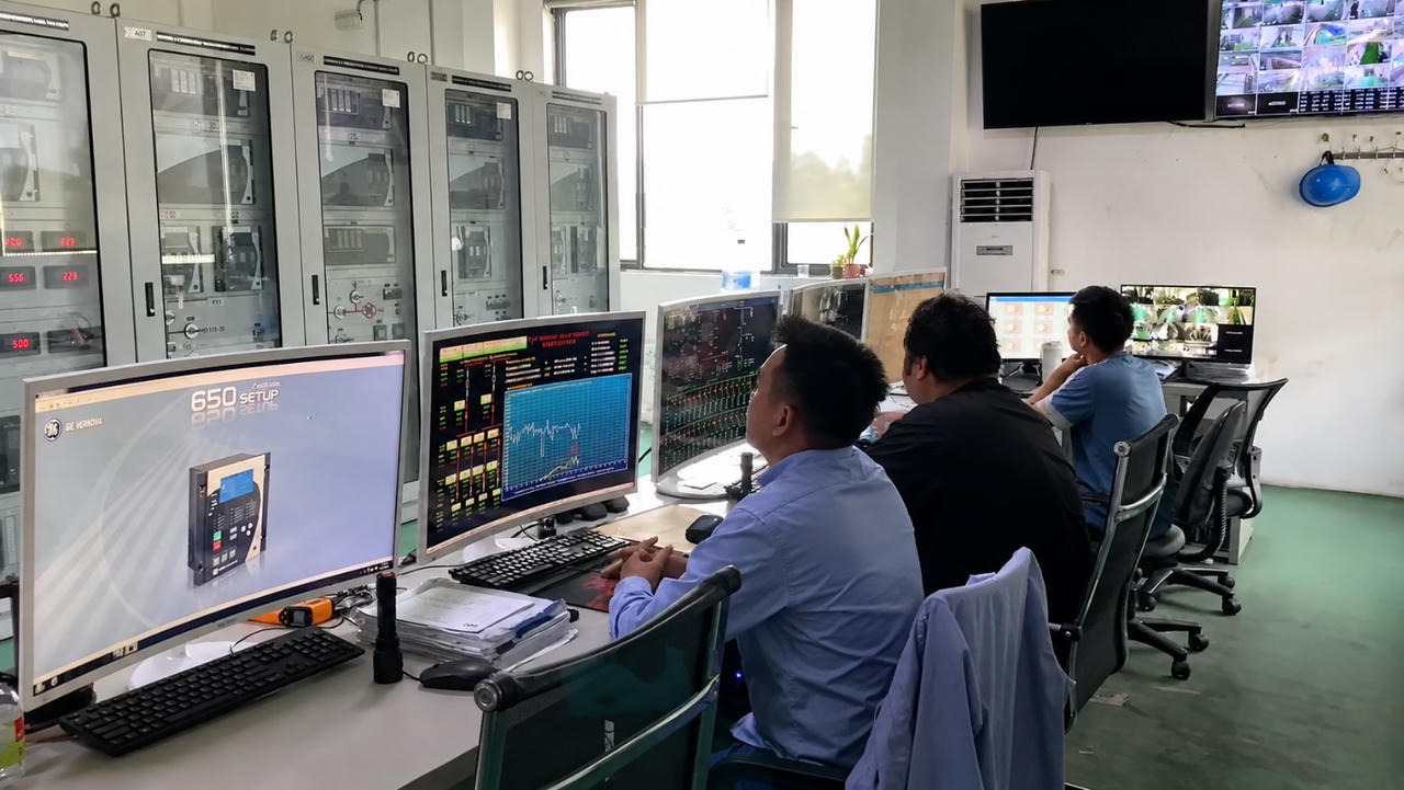 Phòng giám sát các nguồn điện thu từ điện mặt trời và hệ thống nhiệt dư của Công ty FLAT. (Ảnh trong bài: Phong Vy)