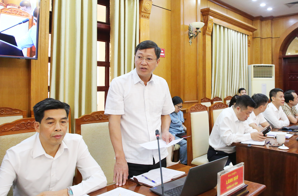 Lãnh đạo Thống kê tỉnh phát biểu tại hội nghị. (Ảnh: Cổng thông tin điện tử tỉnh Bắc Ninh)