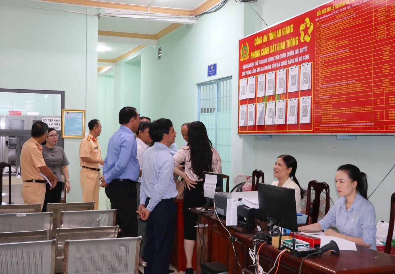 Ban Pháp chế HĐND tỉnh khảo sát công tác cải cách hành chính tại Công an tỉnh An Giang